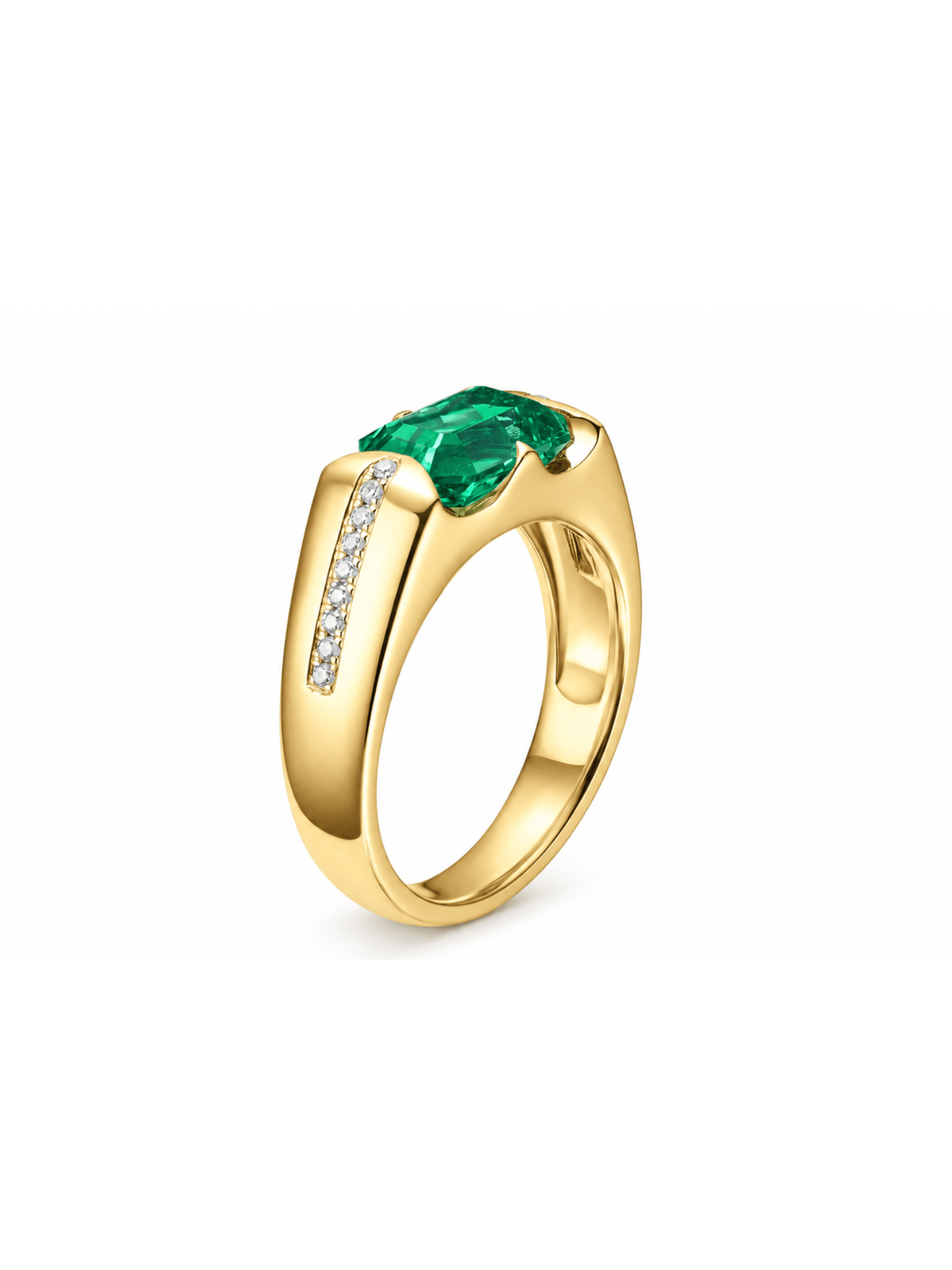 Metal Type:_14K Yellow Gold&Gemstone_Colombian Emerald