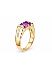 Metal Type:_14K Yellow Gold&Gemstone_Purple Sapphire