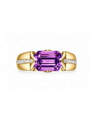 Metal Type:_14K Yellow Gold&Gemstone_Purple Sapphire
